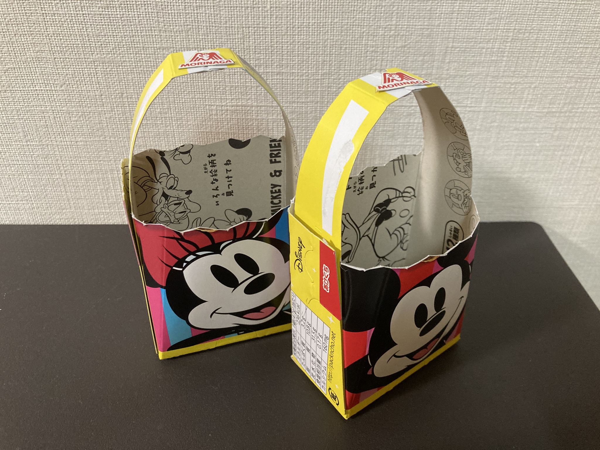 こんにちは。【パックンチョキャラクターバスケット】空き箱“アート